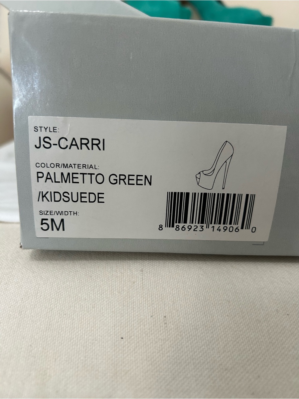 Jessica Simpson Carri Palmetto Green Suede Platform Peep Toe Heels 5M - Picture 3 of 13